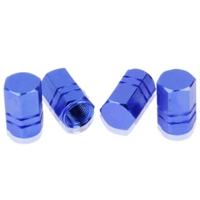 S-CMS-1608_1.webp Blue Anodized Aluminum Tire Valve Stem Caps 4 pcs(Blue) - Image 2