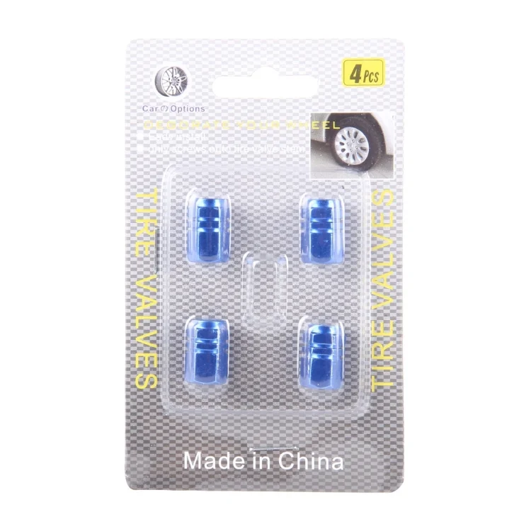 S-CMS-1608_3.webp Blue Anodized Aluminum Tire Valve Stem Caps 4 pcs(Blue) - Image 4