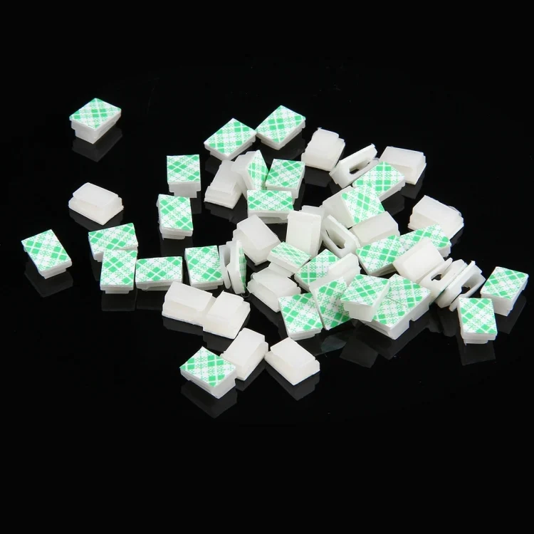 S-CMS-1903_1.webp 100 PCS Adhesive Backed Cable Clip  Set(White) - Image 2