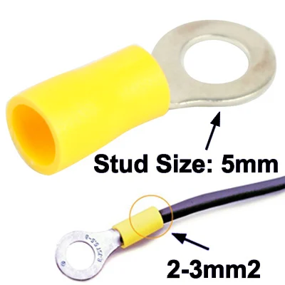 S-CMS-1906_1.webp 100pcs RV5.5-5.0mm DIY Ring Terminals, Cable size: 2-3mm2 (100pcs in one packaging, the price is for 100pcs) - Image 2
