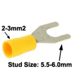 100pcs SV5.5-6.0mm DIY Spade Terminal Connectors, Cable size: 2-3mm2 (100pcs in one packaging, the price is for 100pcs) - Image 2