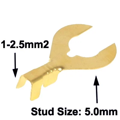 S-CMS-1909_1.webp 100pcs 5.0mm DIY Spade Terminal Connectors, Cable size: 1-2.5mm2 (100pcs in one packaging, the price is for 100pcs) - Image 2