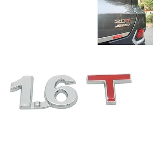 3D Universal Decal Chromed Metal Car Emblem Badge Sticker Car Trailer Gas Displacement Identification, Size: 8.5x2.5 cm
