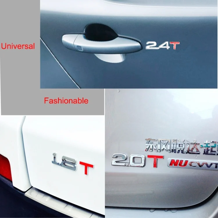 S-CMS-2050A_2.webp 3D Universal Decal Chromed Metal Car Emblem Badge Sticker Car Trailer Gas Displacement Identification, Size: 8.5x2.5 cm - Image 3