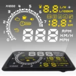 W02 5.5 inch Car OBDII HUD Fuel Consumption Warning System Vehicle-mounted Head Up Display Projector with LED - Image 10