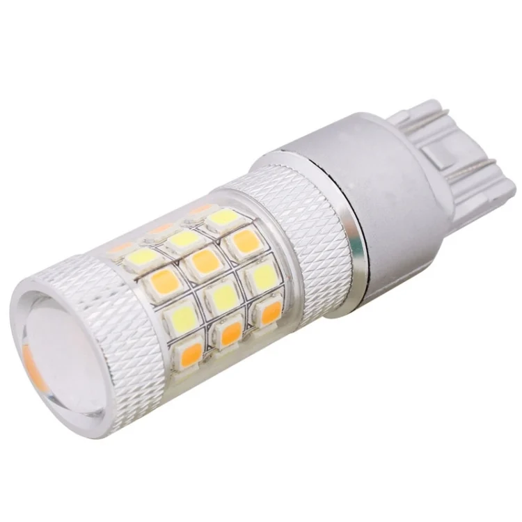 S-CMS-2223_1.webp T20/7443 8W 420LM White + Yellow Light 42 LED 2835 SMD Car Brake Light Steering Light Bulb, DC 12V - Image 2