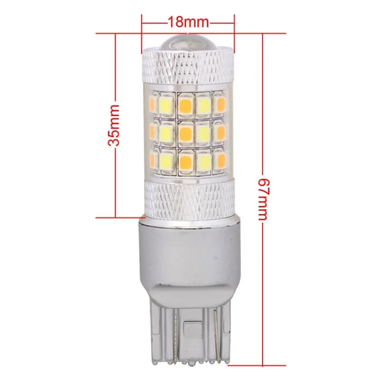 S-CMS-2223_5.webp T20/7443 8W 420LM White + Yellow Light 42 LED 2835 SMD Car Brake Light Steering Light Bulb, DC 12V - Image 6