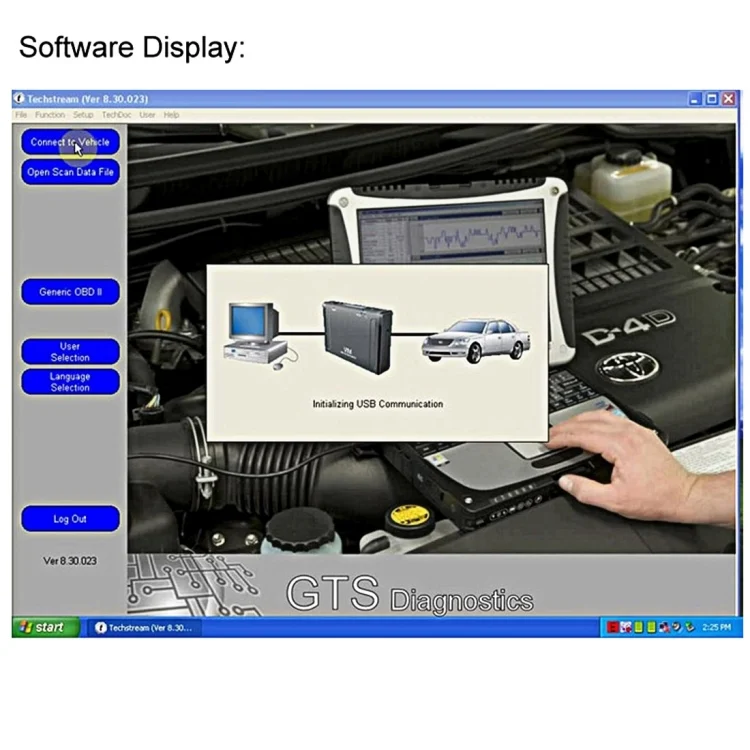 S-CMS-2233_3.webp Mini VCI J2534 Diagnostic Cable Tools for Toyota TIS Tech Stream OBD OBDII Scanner Tool - Image 4
