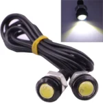 2 PCS 2x 2W Waterproof Eagle Eye Light White LED Light for Vehicles, Cable Length: 60cm