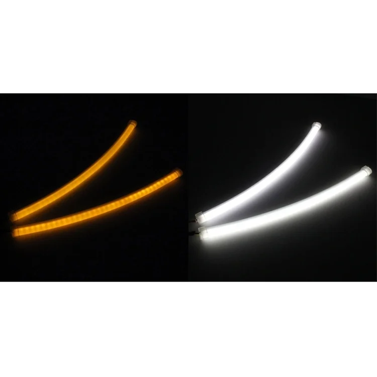 S-CMS-2439_6.webp 2 PCS  3W 180LM 6500K 597-577nm White + Yellow Wired LED Tube Daytime Running Light DRL Steering Lamp, DC12V, Lamp Length:30cm - Image 7