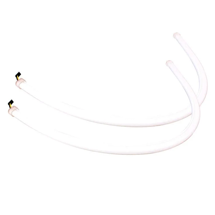 S-CMS-2440_1.webp 2 PCS  6W 360LM 6500K 597-577nm White + Yellow Wired LED Tube Daytime Running Light DRL Steering Lamp, DC12V, Lamp Length:60cm - Image 2