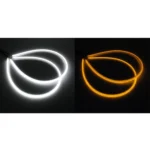 2 PCS  6W 360LM 6500K 597-577nm White + Yellow Wired LED Tube Daytime Running Light DRL Steering Lamp, DC12V, Lamp Length:60cm - Image 7