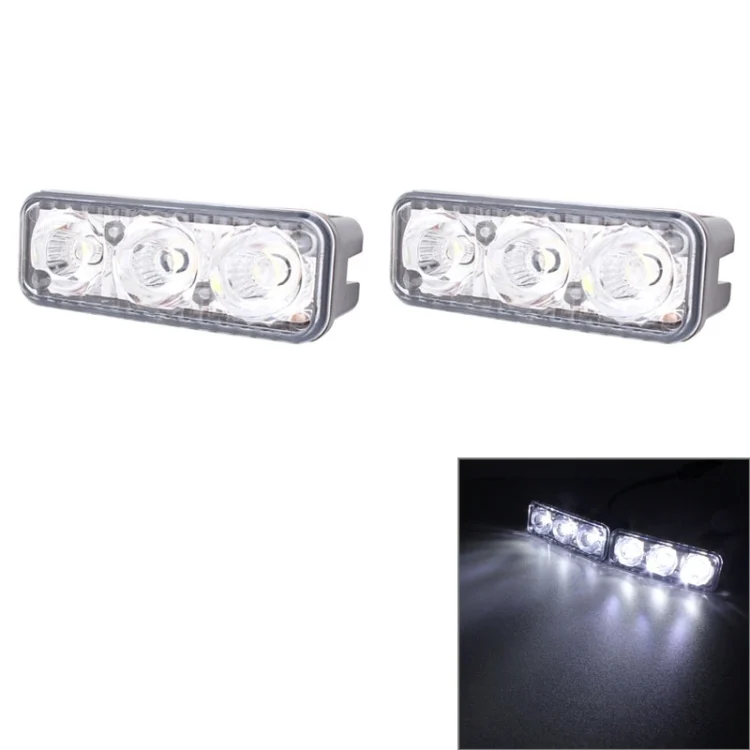 2 PCS MZ 9W 540LM 6500K 3-LED White Light Wired Car Daytime Running Light Fog Lamp, DC12-24V,Light Wire: 15cm