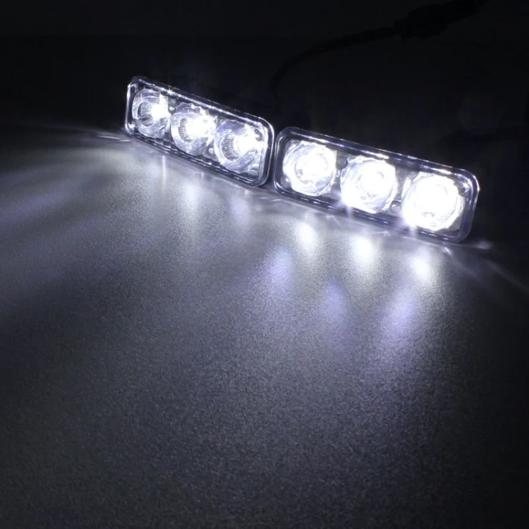 S-CMS-2442W_7.webp 2 PCS MZ 9W 540LM 6500K 3-LED White Light Wired Car Daytime Running Light Fog Lamp, DC12-24V,Light Wire: 15cm - Image 8
