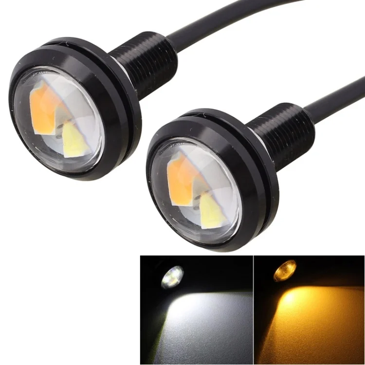 S-CMS-2536B.webp 2 PCS  22.5mm 2W 200LM White + Yellow Light 4 LED SMD 5630 Eagle Eye Car Steering Light Daytime Running Light - Image 1