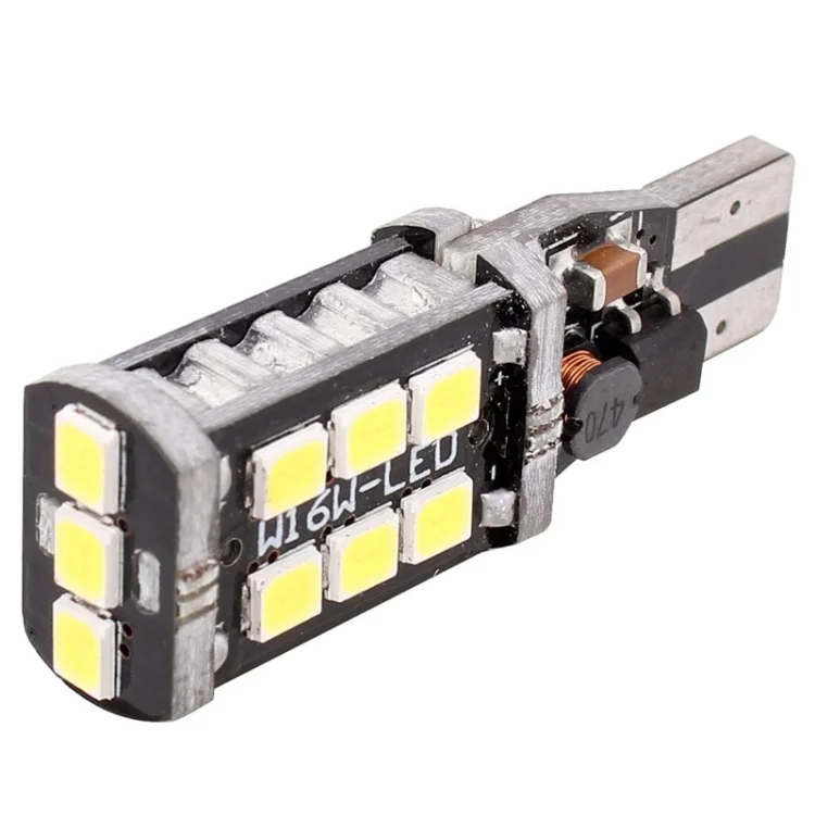 S-CMS-2760_1.webp 2 PCS T15 3W White LED 300LM SMD 2835 Car Rear Fog Lamp / Backup Light for Vehicles, DC 12V - Image 2
