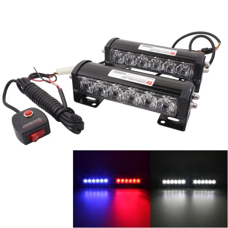 S-CMS-2881.webp 2 PCS 6 inch 6 LED 2 x 18W Car Flash Warning Light Red + Blue Change White Waterproof Emergency Light, DC 12V - Image 1