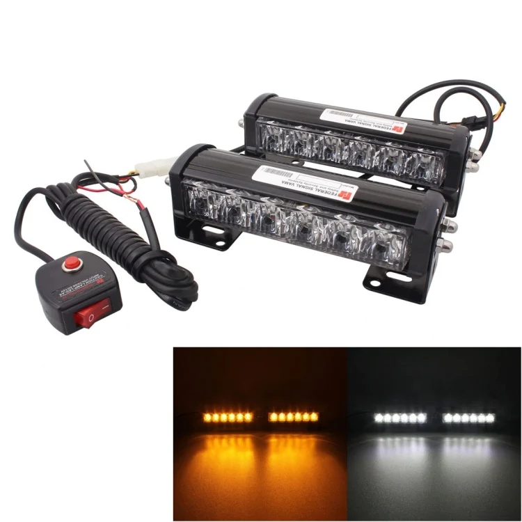 S-CMS-2882.webp 2 PCS 6 inch 6 LED 2 x 18W Car Flash Warning Light Yellow Change White Waterproof Emergency Light, DC 12V - Image 1