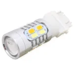 2PCS T25 10W 700LM Yellow + White Light Dual Wires 20-LED SMD 5630 Car Brake Light Lamp Bulb, Constant Current, DC 12-24V - Image 2