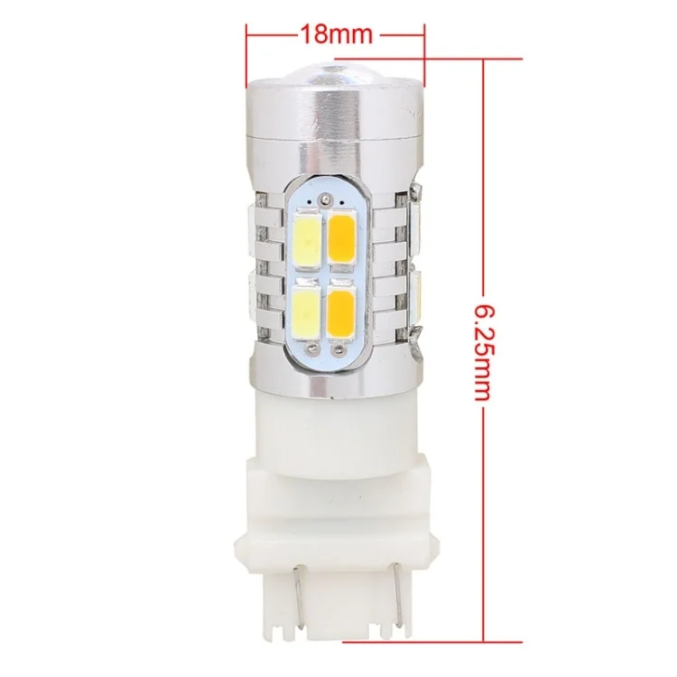 S-CMS-3705_5.webp 2PCS T25 10W 700LM Yellow + White Light Dual Wires 20-LED SMD 5630 Car Brake Light Lamp Bulb, Constant Current, DC 12-24V - Image 6