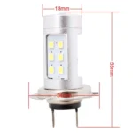 2 PCS H7 4.2W 630LM White Light 21 LED 2835 SMD Car Front Fog Light Lamp Bulb,  DC 12V - Image 5