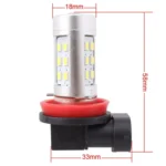 2 PCS H11 4.2W 630LM White Light 21 LED 2835 SMD Car Front Fog Light Lamp Bulb, DC 12V - Image 5