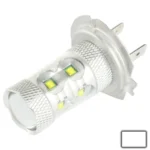 H7 60W White 12 LED Fog Light for Vehicles, DC 12-30V