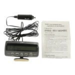3.6 inch LCD Car Digital Thermometer with Time / Date / Week / Alarm / Car Storage Battery Voltage Display(Black) - Image 4