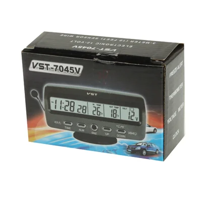 S-CMS-9106_4.webp 3.6 inch LCD Car Digital Thermometer with Time / Date / Week / Alarm / Car Storage Battery Voltage Display(Black) - Image 5