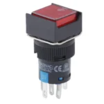 Car DIY Square Button Push Switch with Lock & LED Indicator, DC 24V - Image 2