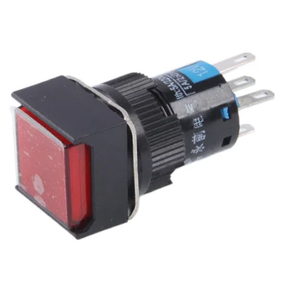 S-DIY-0268R_2.webp Car DIY Square Button Push Switch with Lock & LED Indicator, DC 24V - Image 3