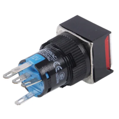 S-DIY-0268R_3.webp Car DIY Square Button Push Switch with Lock & LED Indicator, DC 24V - Image 4