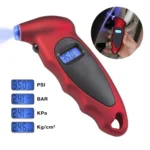 Digital Tire Gauge with LED Flash light, Pressure Range: 0-100PSI(Red)