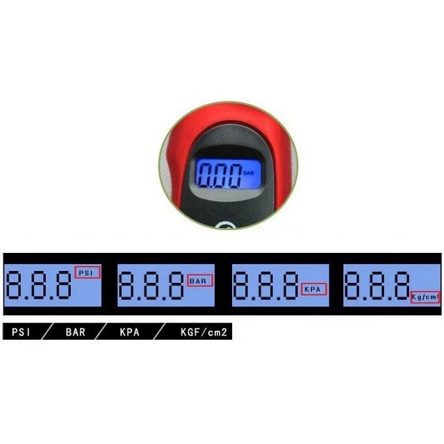 S-DPG-0102_5.webp Digital Tire Gauge with LED Flash light, Pressure Range: 0-100PSI(Red) - Image 6