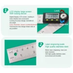300mm 2-in1 Digital Angle Finder Meter Protractor Goniometer Ruler - Image 6