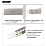 BEST BST-72-MZ 302 Stainless Steel High Temperature Resistance Ceramic Tip Tweezers - Image 5