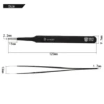 BEST BST-203ESD 202 Stainless Steel Anti-static Tip Tweezers - Image 3