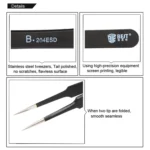 BEST BST-204ESD 202 Stainless Steel Anti-static Tip Tweezers - Image 6