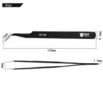 BEST BST-729 202 Stainless Steel Anti-static Curved Tip Tweezers - Image 3