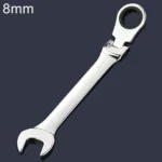 8mm Dual-use Opening Plum Ratcheting Angled Wrench , Length: 13.8cm(Silver) - Image 2