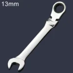 13mm Dual-use Opening Plum Ratcheting Angled Wrench , Length: 17.8cm(Silver) - Image 2