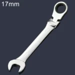 17mm Dual-use Opening Plum Ratcheting Angled Wrench , Length: 22.5cm(Silver) - Image 2