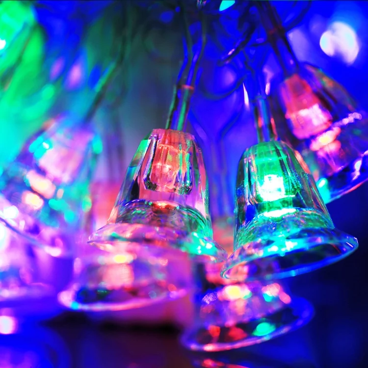 7m Bell Pendants Decoration String Lights, 30-LED Multi-Colored Light (AC 220V / EU Plug)(Transparent)