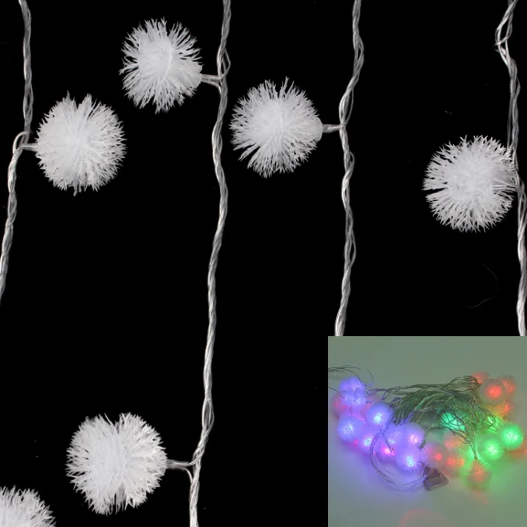 7m Snowball Pendants Pendants Decoration String Lights, 30-LED Multi-Colored Light (AC 12-240V / EU Plug)(White)
