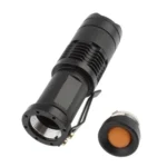 SK68 180lm Zoom Lens LED Flashlight, Q3-WC LED,  1-Mode, White Light, with Clip(Black) - Image 5