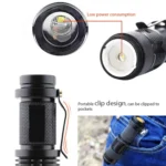 SK68 180lm Zoom Lens LED Flashlight, Q3-WC LED,  1-Mode, White Light, with Clip(Black) - Image 9