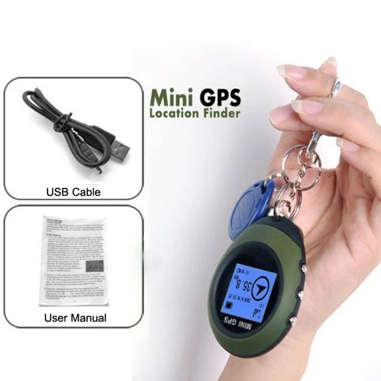 S-GPS-0118_3.webp Keychain Handheld Mini GPS Navigation USB Rechargeable Location Finder Tracker for Outdoor Travel(Green) - Image 4