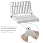 Foldable Dish Drip Rack Plate Holder(White) - Image 4