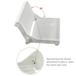 Foldable Dish Drip Rack Plate Holder(White) - Image 7