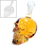 Crystal Glass Skull Bottle for Vodka & Whiskey & Beer Liqueur & Red Wine & Other Beverage, 550ML